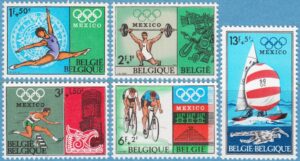 BELGIEN 1968 M1513-7** sommar-OS 5 kpl