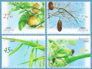 ANGOLA 2004 M1724-7** guava – apbrödsträd – västindiskt citrongräs – papaya 4 kpl