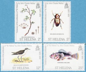 ST HELENA 1975 M276-9** blomma – insekt – fågel – fisk 4 kpl