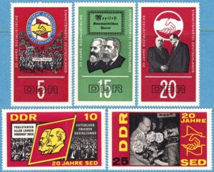 DDR 1966 M1173-7** SED 20 år 5 kpl