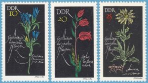 DDR 1966 M1242-4** blommor 3 kpl