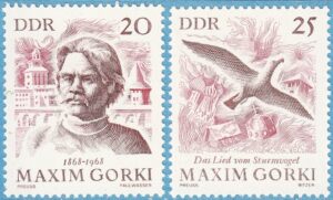 DDR 1968 M1351-2** Maxim Gorki – stormfågel 2 kpl