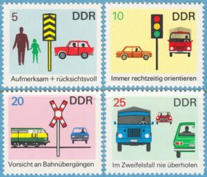 DDR 1969 M1444-7** trafiksäkerhet 4 kpl