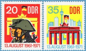 DDR 1971 M1691-2** Berlinmuren 10 år 2 kpl