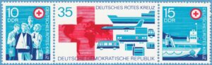 DDR 1972 M1789-91** röda korset 3 kpl i strip