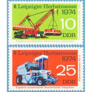 DDR 1974 M1973-4** järnvägslyftkran – sockerbetesskördare 2 kpl