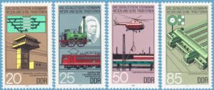 DDR 1985 M2968-71** järnväg 4 kpl