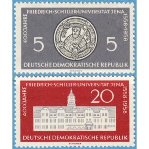 DDR 1958 M647-8** Friedrich Schiller universitet i Jena 2 kpl