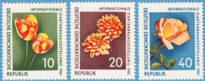 DDR 1961 M854-6** blommor 3 kpl