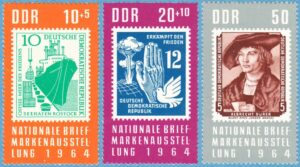 DDR 1964 M1056-8** frimärksutställning 3 kpl