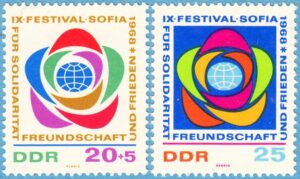 DDR 1968 M1377-8** festival i Sofia 2 kpl