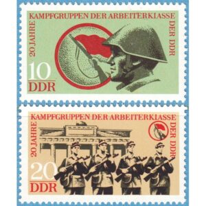 DDR 1973 M1874-5** kampgruppen 20 år 2 kpl