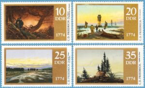 DDR 1974 M1958-61** konst: C .D. Friedrich 4 kpl