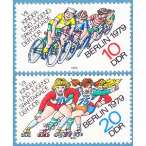 DDR 1979 M2433-4** cykel rullskridskor 2 kpl