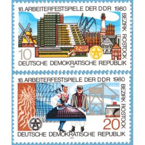 DDR 1980 M2514-5** arbetarfestival 2 kpl