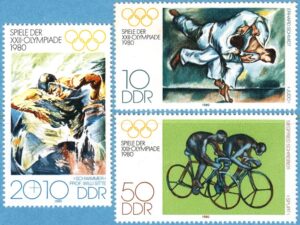 DDR 1980 M2528-30** Sommar-OS  konst: judo – simsport – cykel 3 kpl