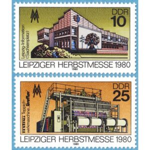 DDR 1980 M2539-40** Leipzig höstmässa med mattvävningsmaskin 2 kpl