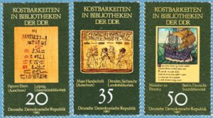 DDR 1981 M2636-8** dyrbarheter på bibliotek 3 kpl