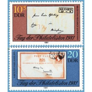 DDR 1981 M2646-7** frimärkets dag 2 kpl