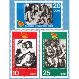 DDR 1982 M2699-01** FDGB kongress – konst 3 kpl