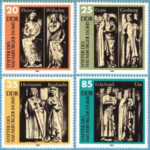 DDR 1983 M2808-11** grundarna av Naumburger katedral 4 kpl med lösa märken