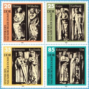 DDR 1983 M2808-11** grundarna av Naumburger katedral 4 kpl i fyrblock