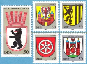 DDR 1983 M2817-21** stadsvapen 5 kpl