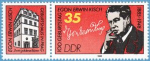 DDR 1985 M2940Zf** Egon Erwin Kisch 1 kpl med Zf