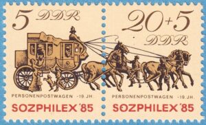 DDR 1985 M2965-6** SOZPHILEX´85 frimärksutställning 2 kpl