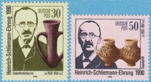 DDR 1990 M3364-5** Heinrich Schliemann  (sista serien från DDR) 2 kpl