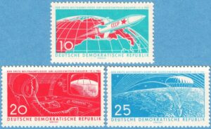 DDR 1961 M822-4** första bemannade rymdfärden 3 kpl