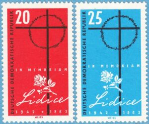 DDR 1962 M981-2** till minne av Lidice 2 kpl