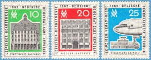 DDR 1962 M913-5** Leipzig höstmässa 3 kpl