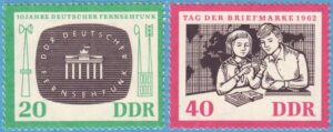 DDR 1962 M923-4** frimärkets dag 2 kpl