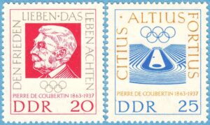 DDR 1963 M939-40** Pierre de Courbertin 2 kpl