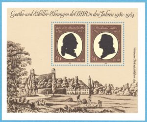 DDR 1982 M2681-2 BL66** Goethe – Schiller – författare 2 kpl i block