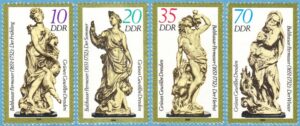 DDR 1984 M2905-8** skulpturer av Balthasar Permoser 4 kpl