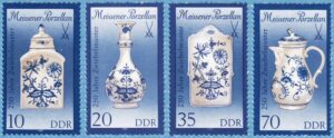 DDR 1989 M3241-4 I** Meissen porslin med teburk och kaffekanna 4 kpl