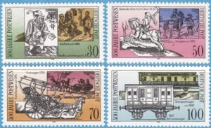 DDR 1990 M3354-7** internationella postförbindelser i Europa 500 år 4 kpl