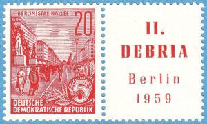 DDR 1959 M580 B Zf** frimärksutställning DEBRIA