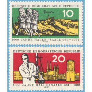 DDR 1961 M833-4** staden Halle/Saale 1000 år 2 kpl